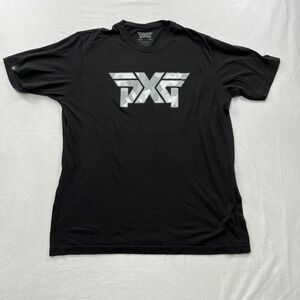 PXG T-Shirt Camo Logo Graphic Performance Blend Black Mens Size L